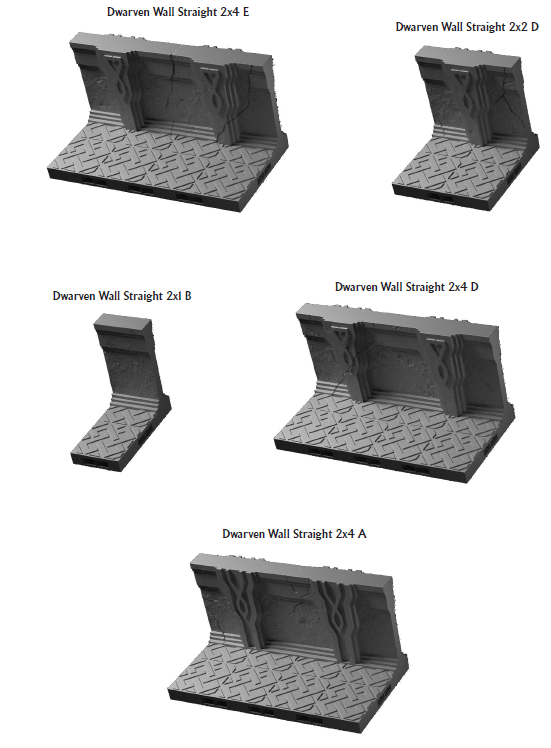 Dwarven Walls Straight - 28 mm / 1" - DragonLock - DND - Pathfinder - RPG - Dungeon & Dragons - Terrain - Fat Dragon Games