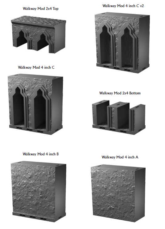 Dwarven Modular Walkways - 28 mm / 1" - DragonLock - DND - Pathfinder - RPG - Dungeon & Dragons - Terrain - Fat Dragon Games