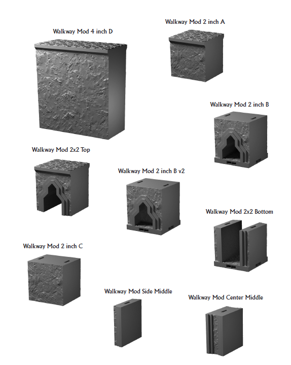 Dwarven Modular Walkways - 28 mm / 1" - DragonLock - DND - Pathfinder - RPG - Dungeon & Dragons - Terrain - Fat Dragon Games