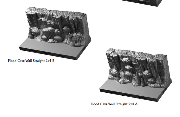 Flood Cave Straight Walls - 28 mm / 1" - DragonLock - DND - Pathfinder - RPG - Dungeon & Dragons - Terrain - Fat Dragon Games