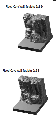 Flood Cave Straight Walls - 28 mm / 1" - DragonLock - DND - Pathfinder - RPG - Dungeon & Dragons - Terrain - Fat Dragon Games