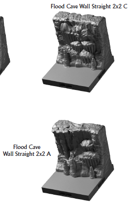 Flood Cave Straight Walls - 28 mm / 1" - DragonLock - DND - Pathfinder - RPG - Dungeon & Dragons - Terrain - Fat Dragon Games