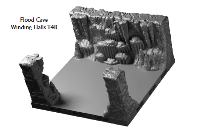 Flood Cave Winding Halls - 28 mm / 1" - DragonLock - DND - Pathfinder - RPG - Dungeon & Dragons - Terrain - Fat Dragon Games