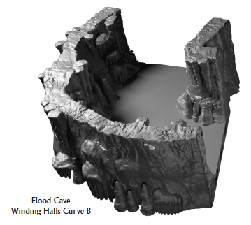 Flood Cave Winding Halls - 28 mm / 1" - DragonLock - DND - Pathfinder - RPG - Dungeon & Dragons - Terrain - Fat Dragon Games