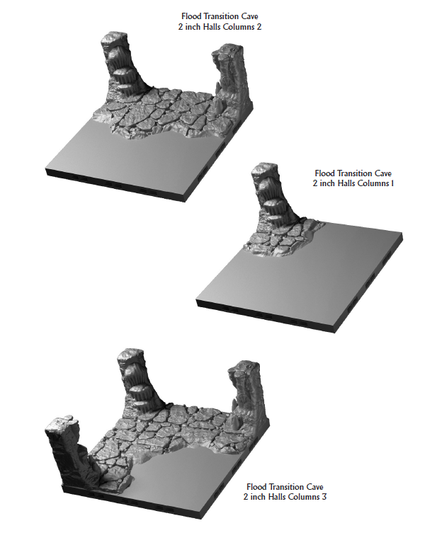 Transitional Flooding Halls 2in - 28 mm / 1" - DragonLock - DND - Pathfinder - RPG - Dungeon & Dragons - Terrain - Fat Dragon Games