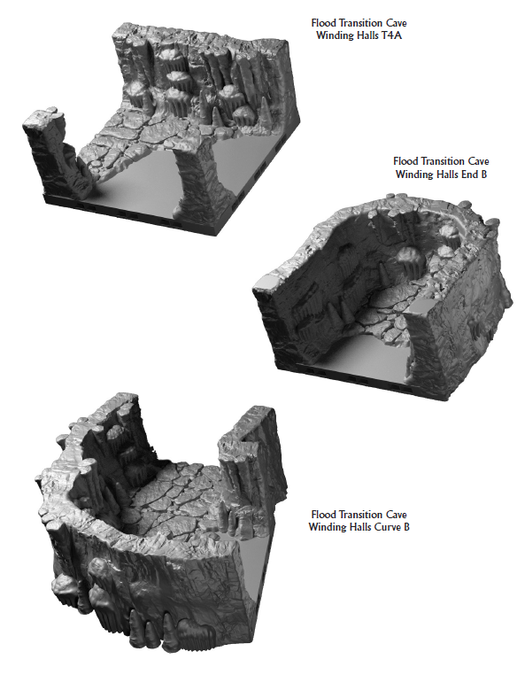 Flooding Cave Winding Halls - 28 mm / 1" - DragonLock - DND - Pathfinder - RPG - Dungeon & Dragons - Terrain - Fat Dragon Games