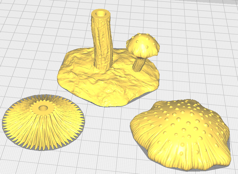 LED Mushrooms - 28 mm / 1" - DragonLock - DND - Pathfinder - RPG - Dungeon & Dragons - Terrain - Fat Dragon Games