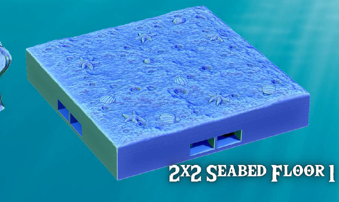 Seabed Coral Floors 2x2  - Pathfinder - Dungeons & Dragons - RPG - Tabletop-Terrain - 28 mm / 1"- Aether Studios