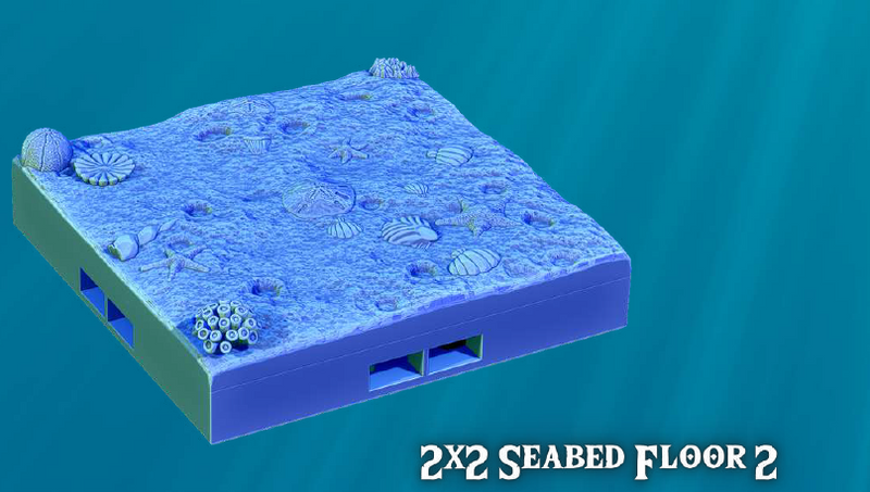 Seabed Coral Floors 2x2  - Pathfinder - Dungeons & Dragons - RPG - Tabletop-Terrain - 28 mm / 1"- Aether Studios