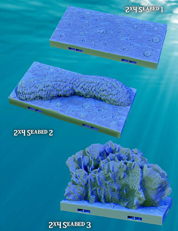 Seabed Coral Floors 2x4 - Pathfinder - Dungeons & Dragons - RPG - Tabletop-Terrain - 28 mm / 1"- Aether Studios