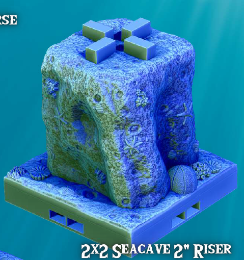 Sea Caves Columns and Risers - Pathfinder - Dungeons & Dragons - RPG - Tabletop-Terrain - 28 mm / 1"- Aether Studios