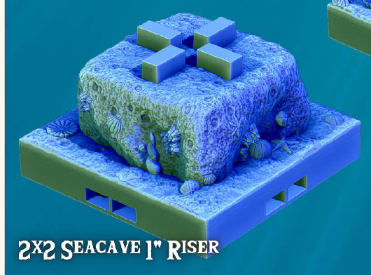 Sea Caves Columns and Risers - Pathfinder - Dungeons & Dragons - RPG - Tabletop-Terrain - 28 mm / 1"- Aether Studios