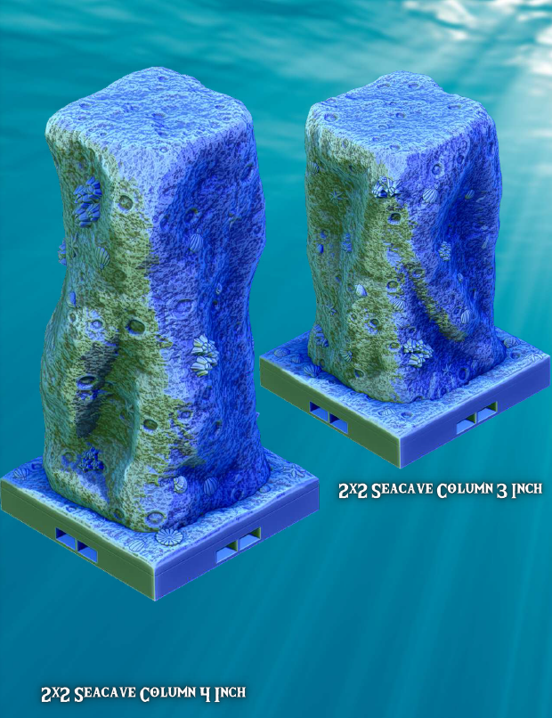 Sea Caves Columns and Risers - Pathfinder - Dungeons & Dragons - RPG - Tabletop-Terrain - 28 mm / 1"- Aether Studios