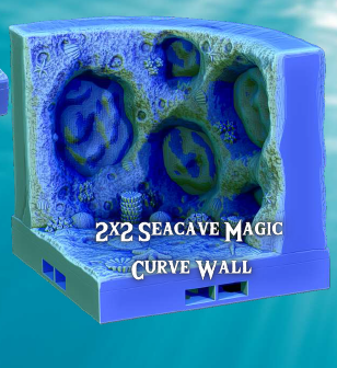 Seacave Corner Pillars and Walls 2x2 - Pathfinder - Dungeons & Dragons - RPG - Tabletop-Terrain - 28 mm / 1"- Aether Studios