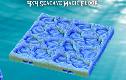 Seacave 4x4 Floor- Pathfinder - Dungeons & Dragons - RPG - Tabletop-Terrain - 28 mm / 1"- Aether Studios