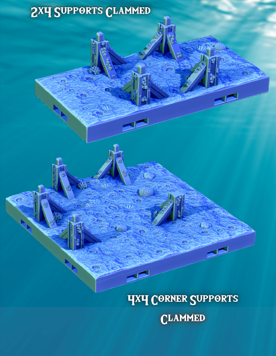 Sea-Lab Clammed Supports on Coral - Pathfinder - Dungeons & Dragons - RPG - Tabletop-Terrain - 28 mm / 1"- Aether Studios