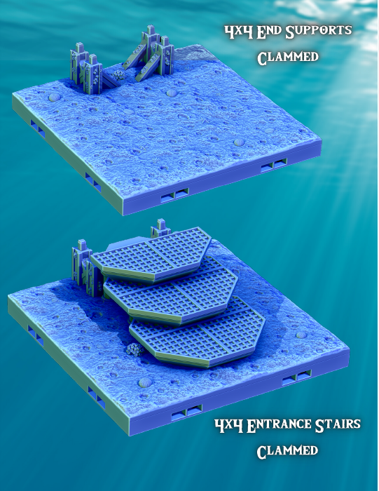 Sea-Lab Clammed Supports on Coral - Pathfinder - Dungeons & Dragons - RPG - Tabletop-Terrain - 28 mm / 1"- Aether Studios