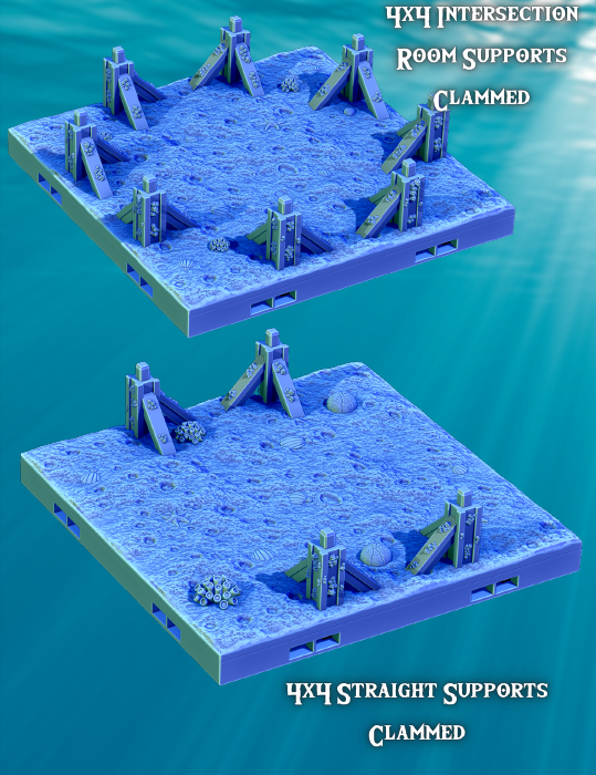 Sea-Lab Clammed Supports on Coral - Pathfinder - Dungeons & Dragons - RPG - Tabletop-Terrain - 28 mm / 1"- Aether Studios