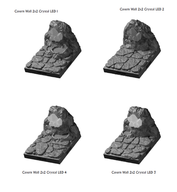 LED Crystal Cavern Walls - 28 mm / 1" - DragonLock - DND - Pathfinder - RPG - Dungeon & Dragons - Terrain - Fat Dragon Games