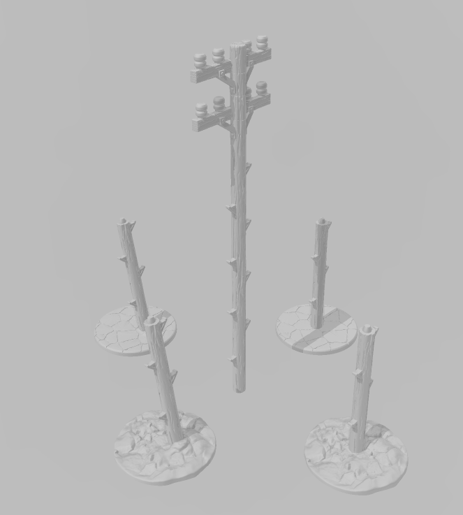 Scenic Power Poles - Beyond the Badlands - Scatter- EC3D - Cyber Punk - SciFi RPG