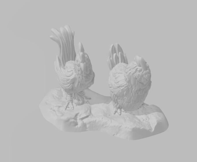 Chickens - Everyday Folk - Minis - EC3D - - Dungeons & Dragons - RPG - Tabletop - EC3D - Miniature