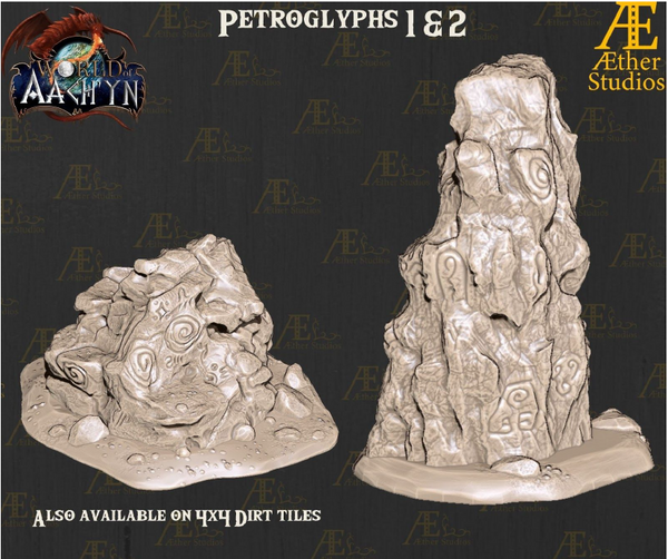 Petroglyphs Part 1 - Pathfinder - Dungeons & Dragons - RPG - Tabletop-Terrain - 28 mm / 1"- Aether Studios