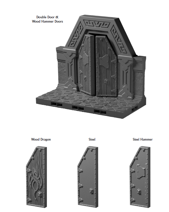 Dwarven Doors - 28 mm / 1" - DragonLock - DND - Pathfinder - RPG - Terrain - Dungeon & Dragons - Fat Dragon Games