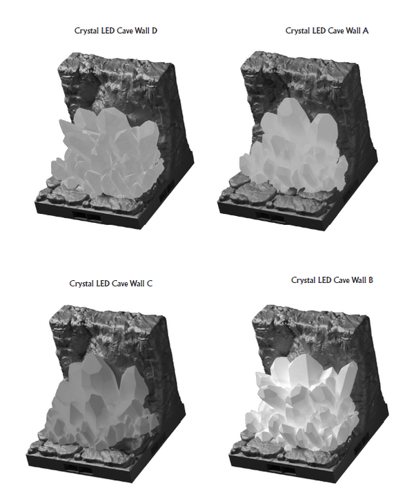 Cave LED Crystal Walls - 28 mm / 1" - DragonLock - DND - Pathfinder - RPG - Terrain - Dungeon & Dragons - Fat Dragon Games