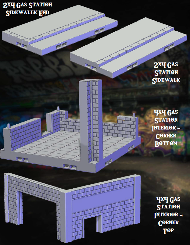 Gas Station Part 1 - Pathfinder - Dungeons & Dragons - RPG - Tabletop-Terrain - 28 mm / 1"- Aether Studios