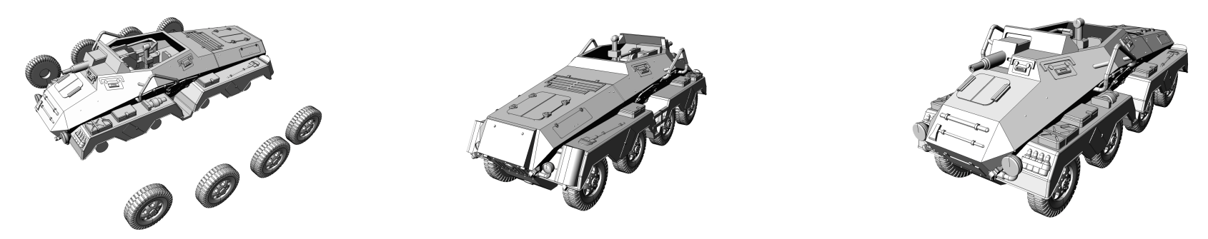 Sd.Kfz 233 - German Army - 28mm Scale -  wargame3d