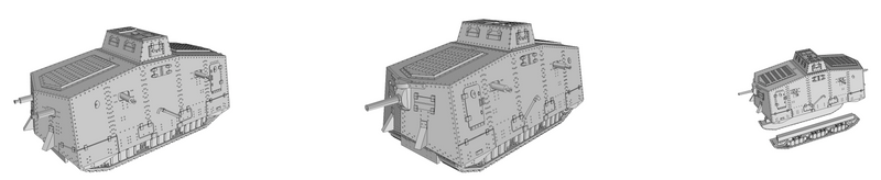 Sturmpanzerwagen a7v - German Army - 28mm Scale - Bolt Action - wargame3d