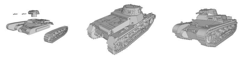 Pz.Kpfw. I Ausf B - German Army - 28mm Scale -  wargame3d