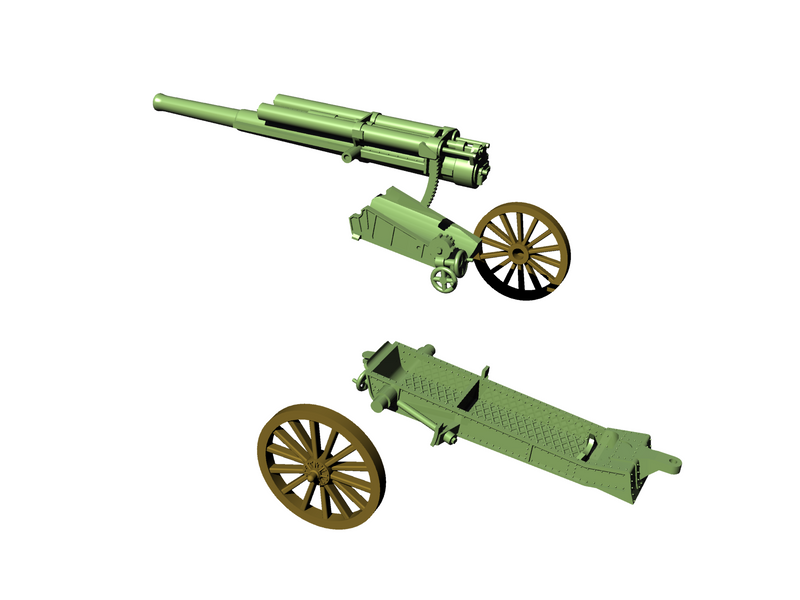 BL 60 Pound Carriage - WWI - UK Army - Bolt Action - wargame3d- 28mm Scale