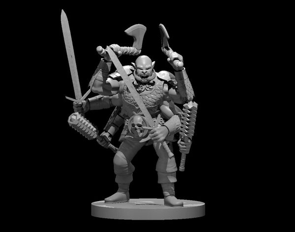 Six Armed War Diety - DND - Pathfinder - Dungeons & Dragons - RPG - Tabletop - mz4250- Miniature-28mm-1"Scale