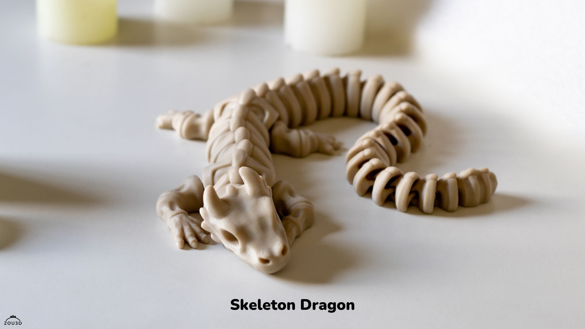 Skeleton Dragon - Articulated - Keychain - Desk Ornament - ZOU3D