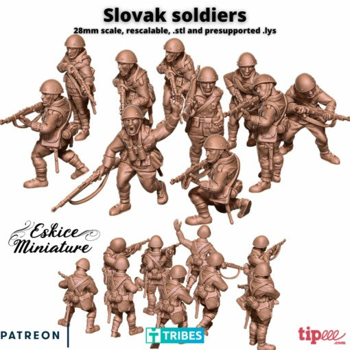 Slovak Soldiers - Russian Army - 28mm -  Eskice Miniature