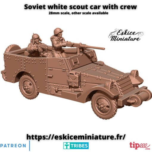 Soviet White Scout Car - Russian Army - 28mm -  Eskice Miniature