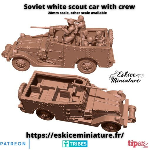 Soviet White Scout Car - Russian Army - 28mm -  Eskice Miniature