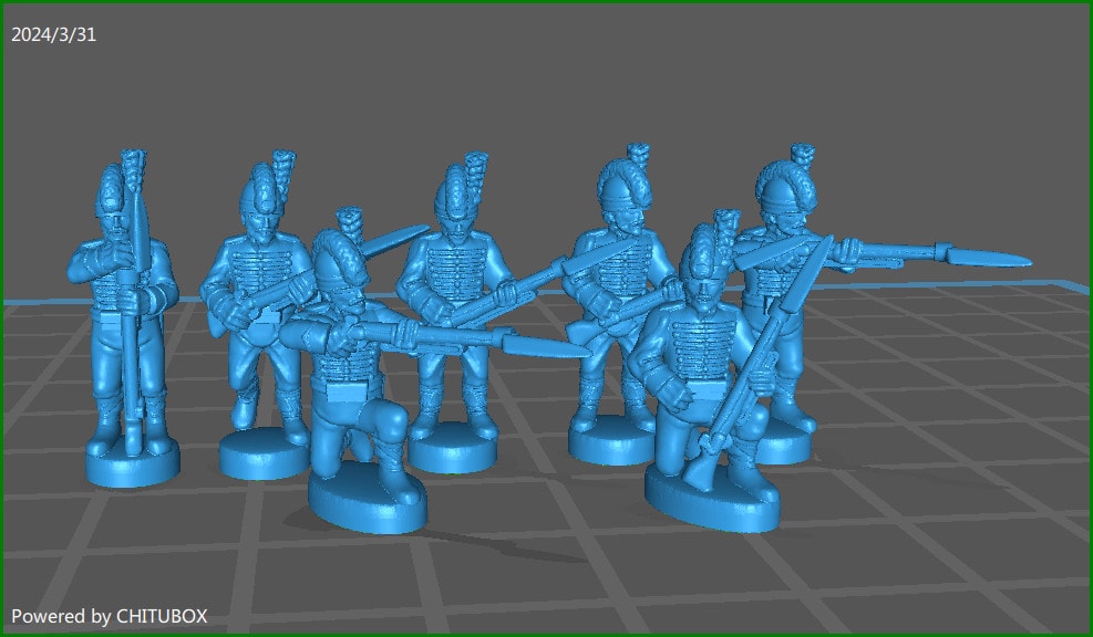 15mm "w epic size" Spanish Cacadores Skirmishing - 7 minis