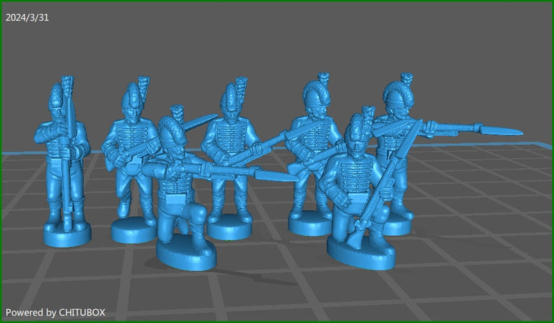 15mm "w epic size" Spanish Cacadores Skirmishing - 7 minis