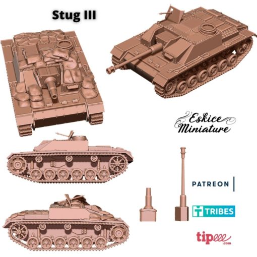 StuG III - German Army - 28mm -  Eskice Miniature