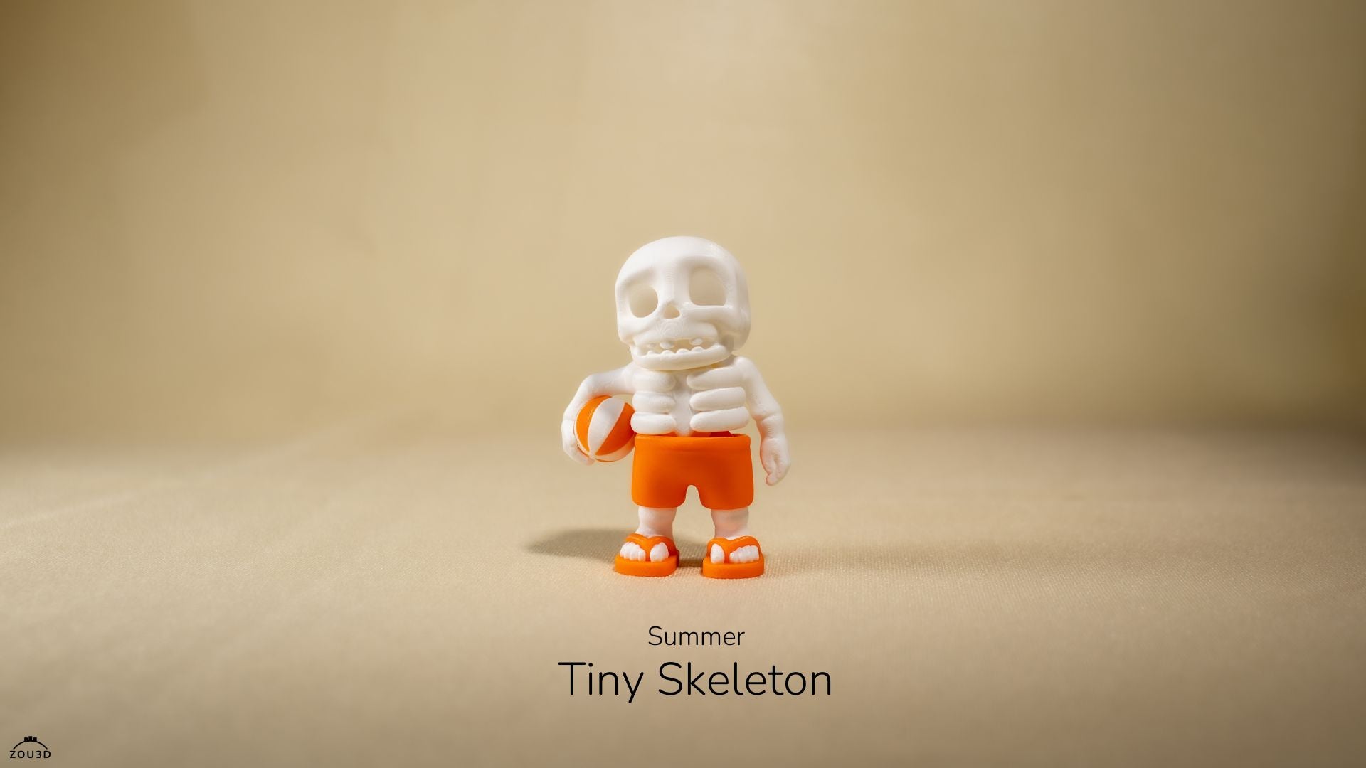 Summer Tiny Skeleton - Articulated - Keychain - Desk Ornament - ZOU3D