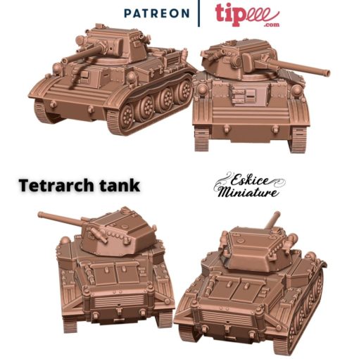 Mk VII Tetrarch Tank - Royal Army - 28mm -  Eskice Miniature