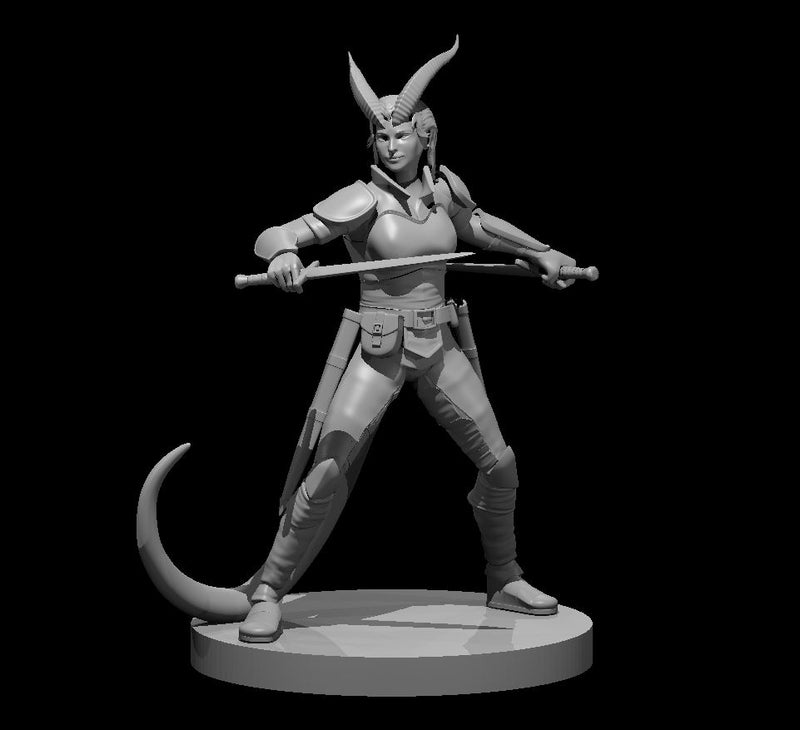 Tieflings - DND - Pathfinder - Dungeons & Dragons - RPG - Tabletop - mz4250- Miniature-28mm-1"Scale