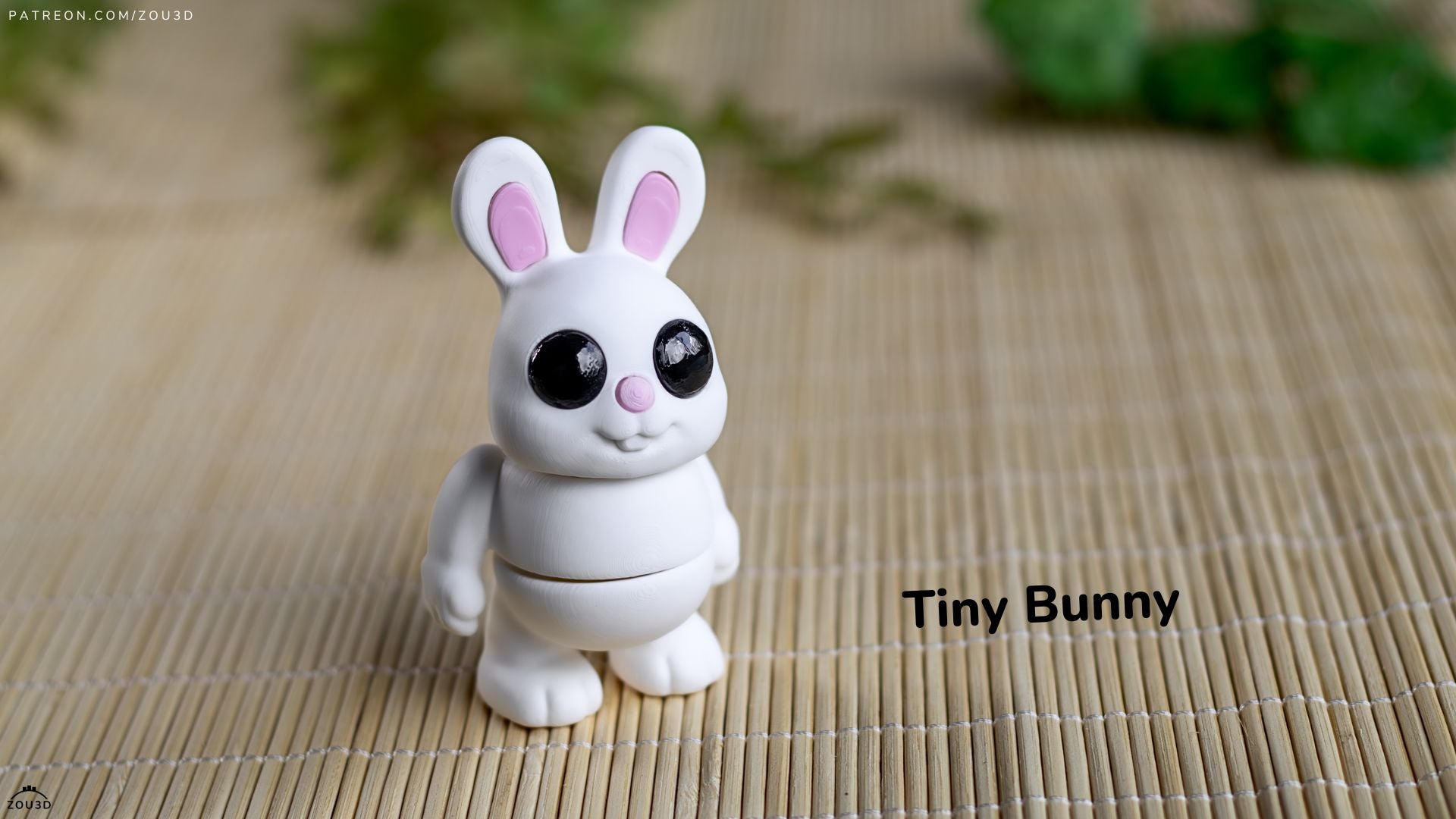 Tiny Bunny - Articulated - Keychain - Desk Ornament - ZOU3D