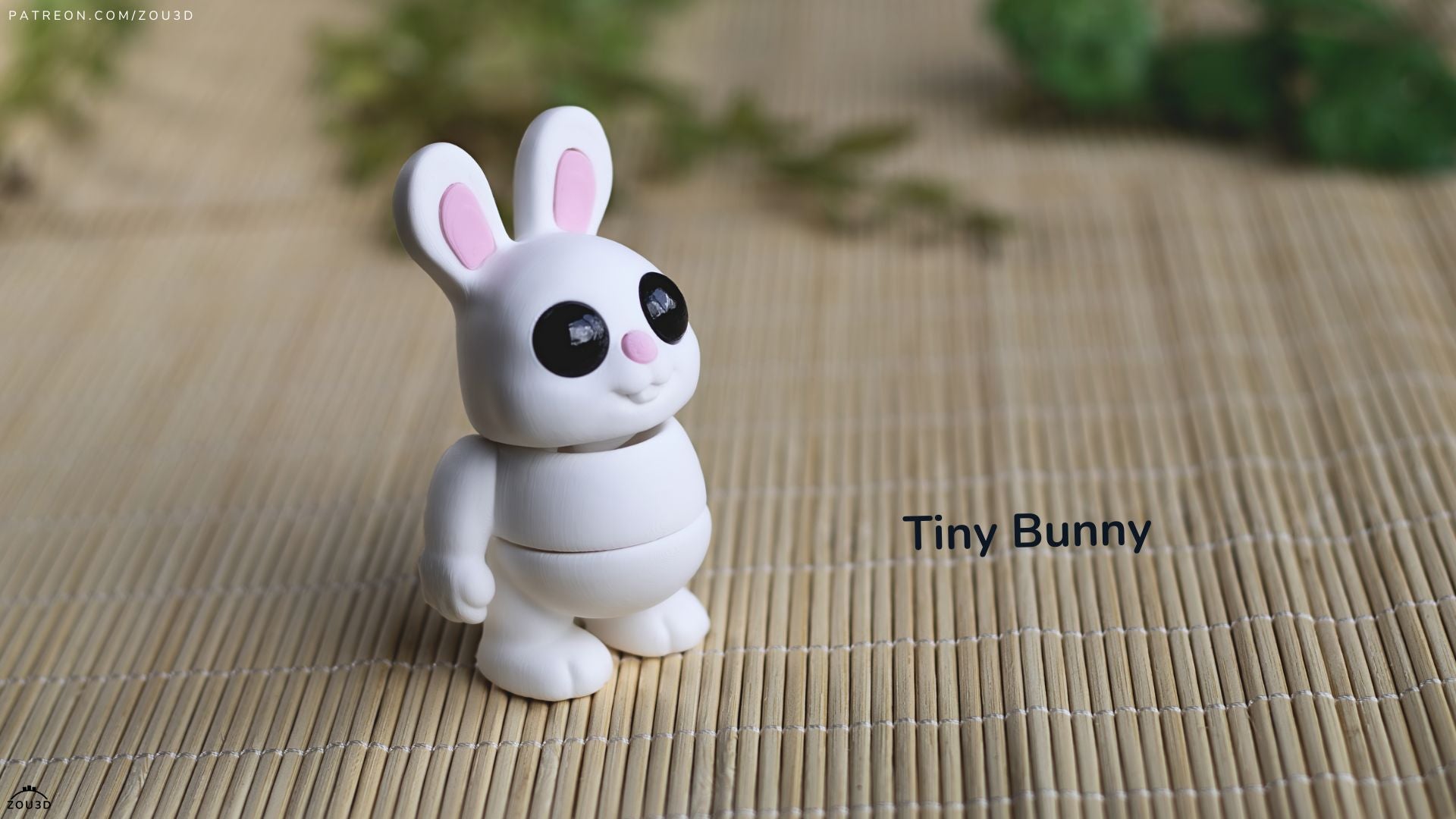 Tiny Bunny - Articulated - Keychain - Desk Ornament - ZOU3D