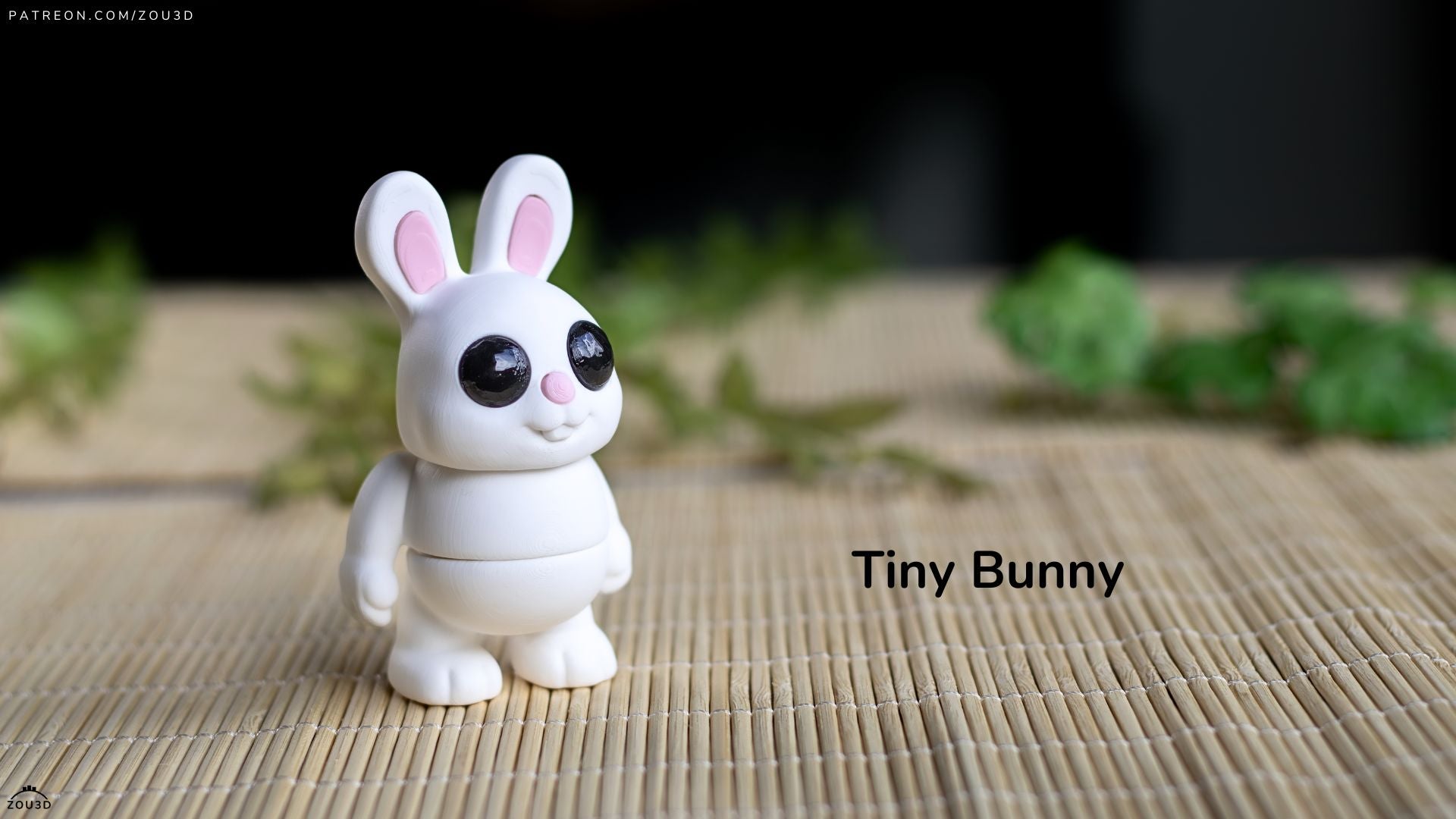 Tiny Bunny - Articulated - Keychain - Desk Ornament - ZOU3D