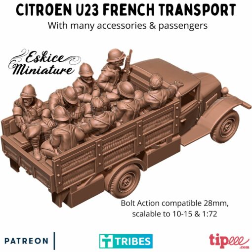 Citroen U23 - French Army - 28mm -  Eskice Miniature