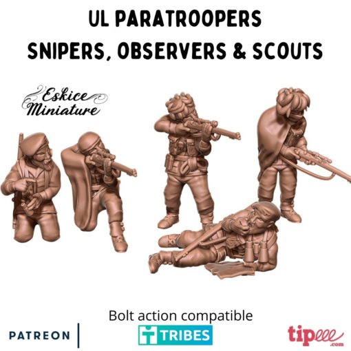 UK Scout, Observer & Sniper - Royal Army - 28mm -  Eskice Miniature