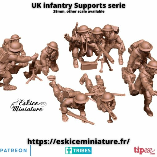 UK Infantry With Support Weapons - Royal Army - 28mm -  Eskice Miniature
